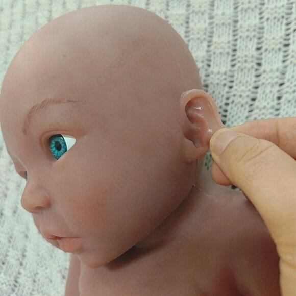 45cm Full Body Platinum Silicone Reborn Baby Dolls Open Eyes Newborn Girl Doll - Picture 5 of 16